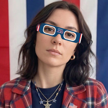 USA 250th Anniversary Patriotic Eyewear - Independence Day Paper Glasses