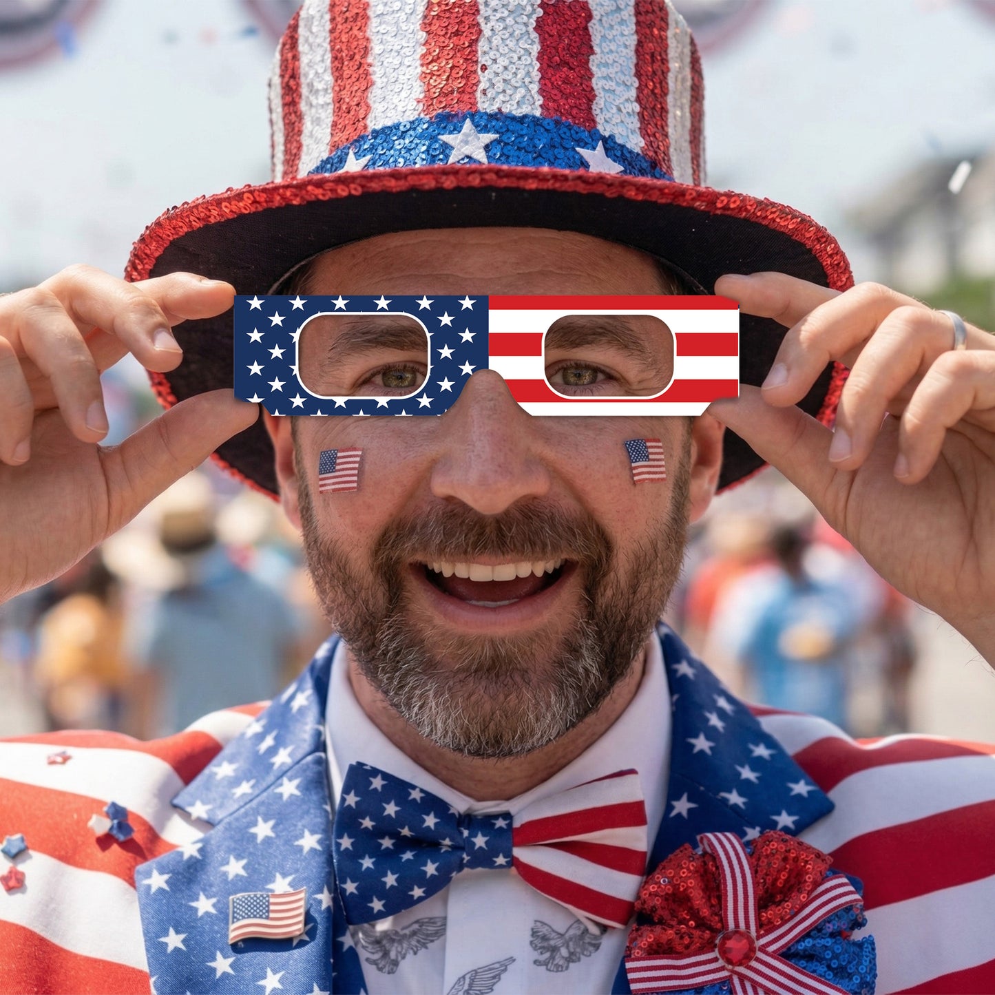 USA 250th Anniversary Patriotic Eyewear - Independence Day Paper Glasses