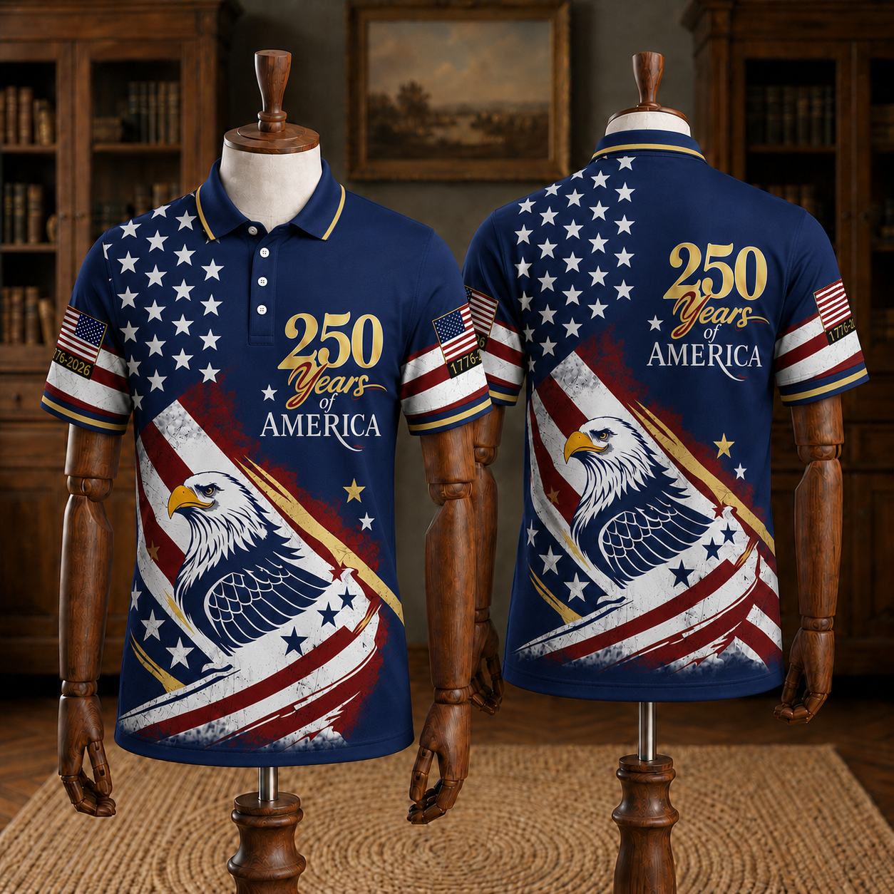 Patriotic Eagle 1776-2026 - USA 250th Anniversary Polo Shirt