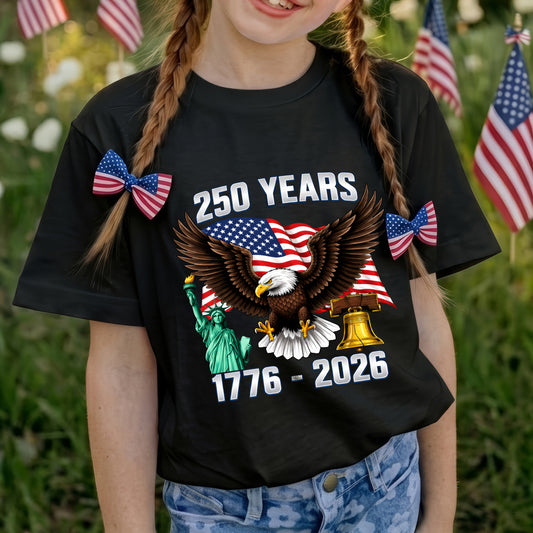 250 Years 250th Anniversary Unisex Shirt - USA Bald Eagle Liberty Bell Patriotic 1776-2026 Tee