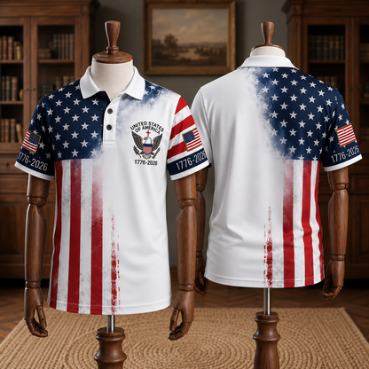 Patriotic Eagle 1776-2026 - USA 250th Anniversary Polo Shirt