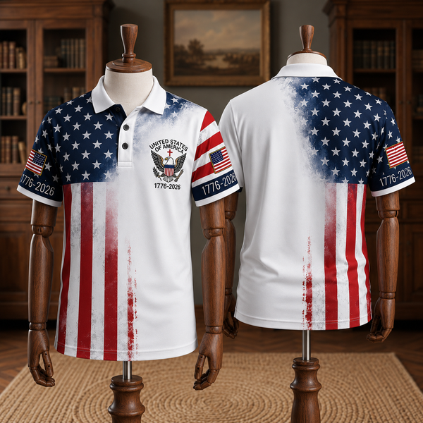 Patriotic Eagle 1776-2026 - USA 250th Anniversary Polo Shirt