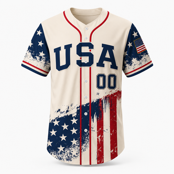 Personalized USA Flag Patriotic - USA 250th Anniversary Baseball Jersey