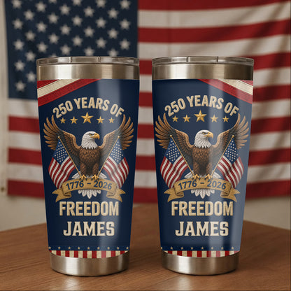 Personalized Patriotic Eagle Tumbler - 250th Anniversary USA Gift