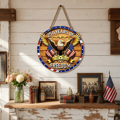 50th Anniversary Wood Sign Gift, American Eagle Patriotic Freedom Wall Decor