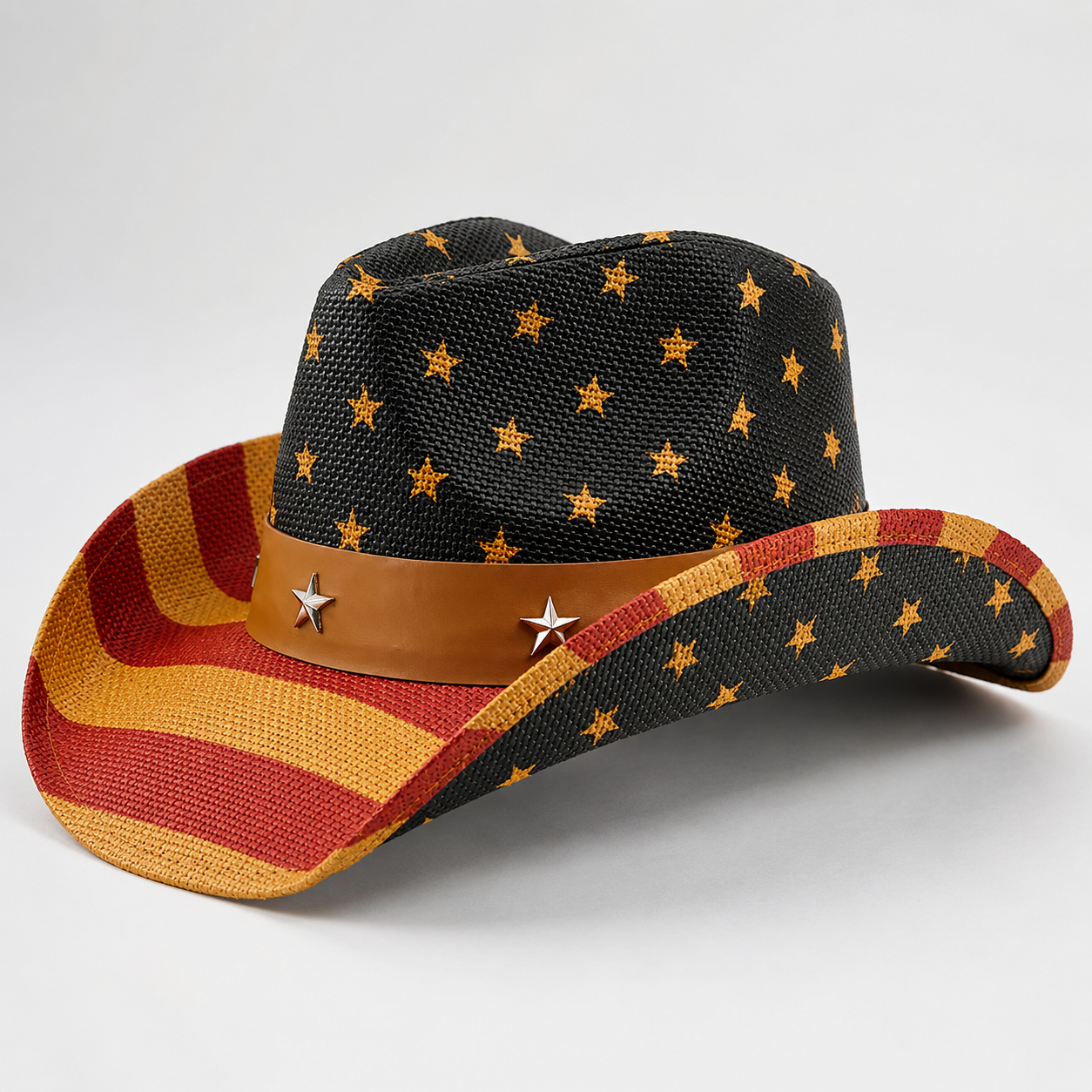 Western America Flag Stars & Stripes Cowboy Hat- USA Patriotic Fedora Hat