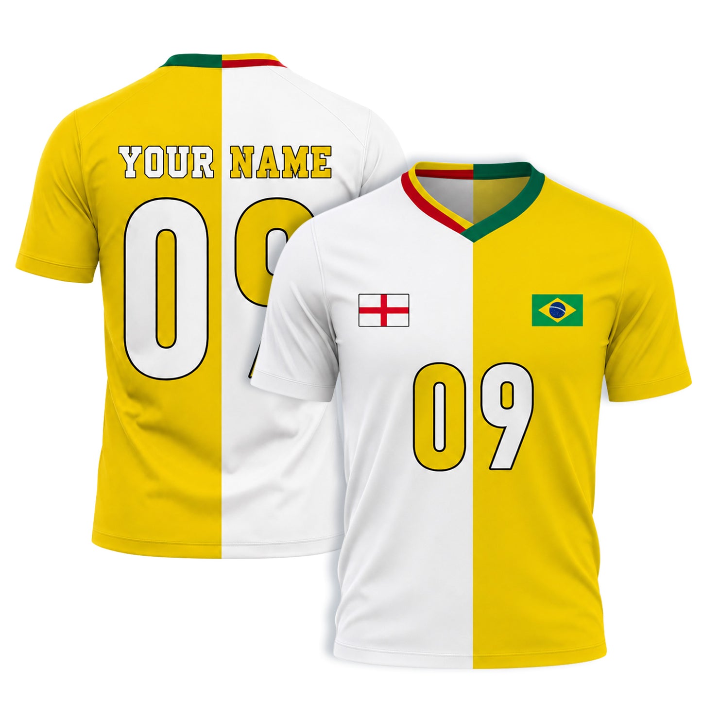 Personalized Half & Half Argentina USA Split Soccer Jersey