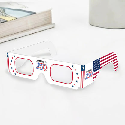 USA 250th Anniversary Patriotic Eyewear - Independence Day Paper Glasses