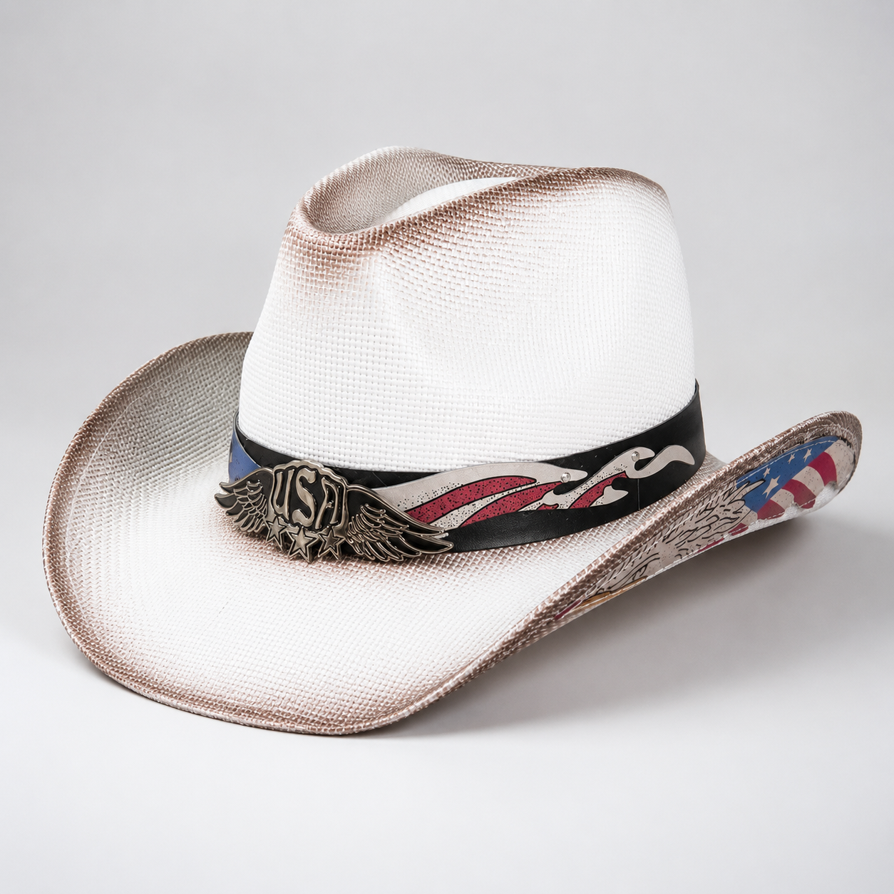 USA Wings White Style Unisex Cowboy Hat - USA 250th Anniversary Fedora Hat
