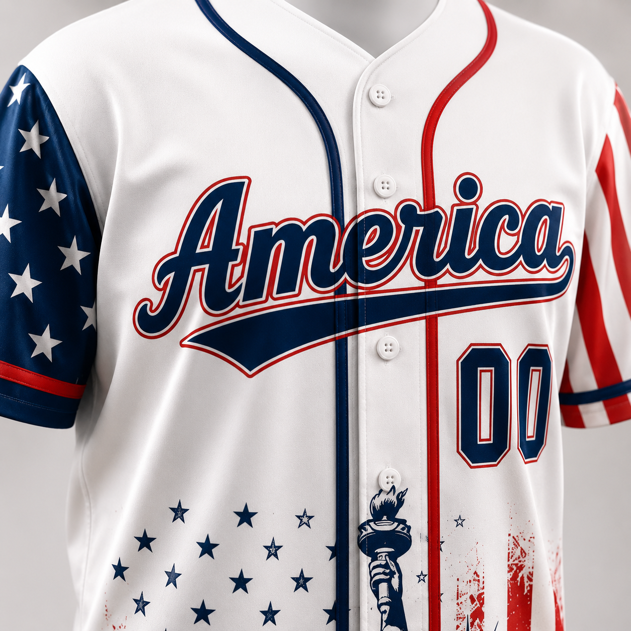 Personalized Lady Liberty America - 250th Anniversary Baseball Jersey