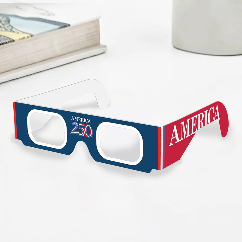 250 Years of America Paper Glasses – Fun Patriotic Party Glasses for America’s 250th Birthday