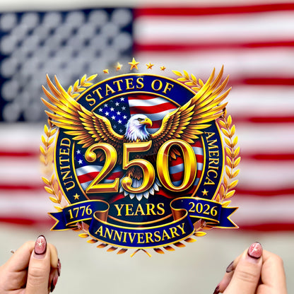 🔥 LIMITED TIME OFFER - Eagle Patriotic 250th Anniversary High Quality UV DTF 3D Decal