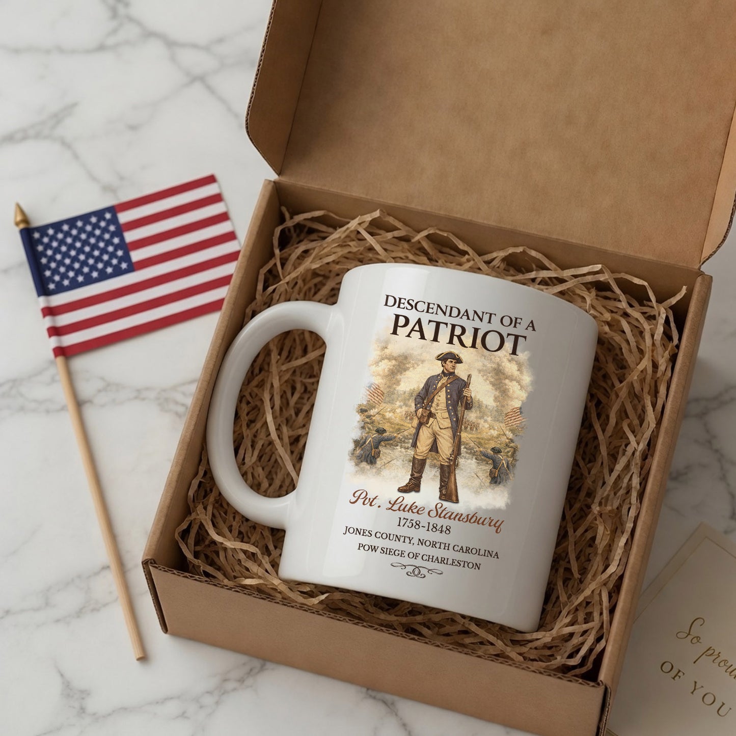 Personalized Descendant of a Patriot Mug - America 250th Anniversary Gift