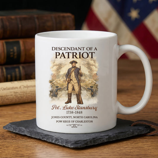 Personalized Descendant of a Patriot Mug - America 250th Anniversary Gift