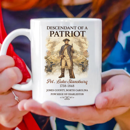 Personalized Descendant of a Patriot Mug - America 250th Anniversary Gift