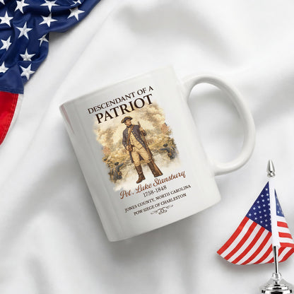 Personalized Descendant of a Patriot Mug - America 250th Anniversary Gift