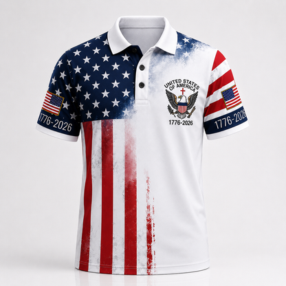 Patriotic Eagle 1776-2026 - USA 250th Anniversary Polo Shirt