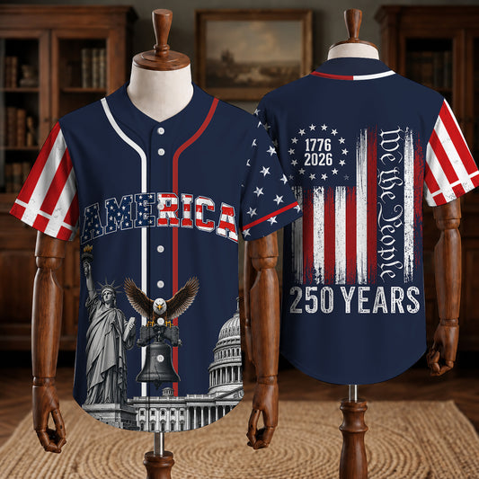 We The People America 250 Years - USA 250th Anniversary Baseball Jersey