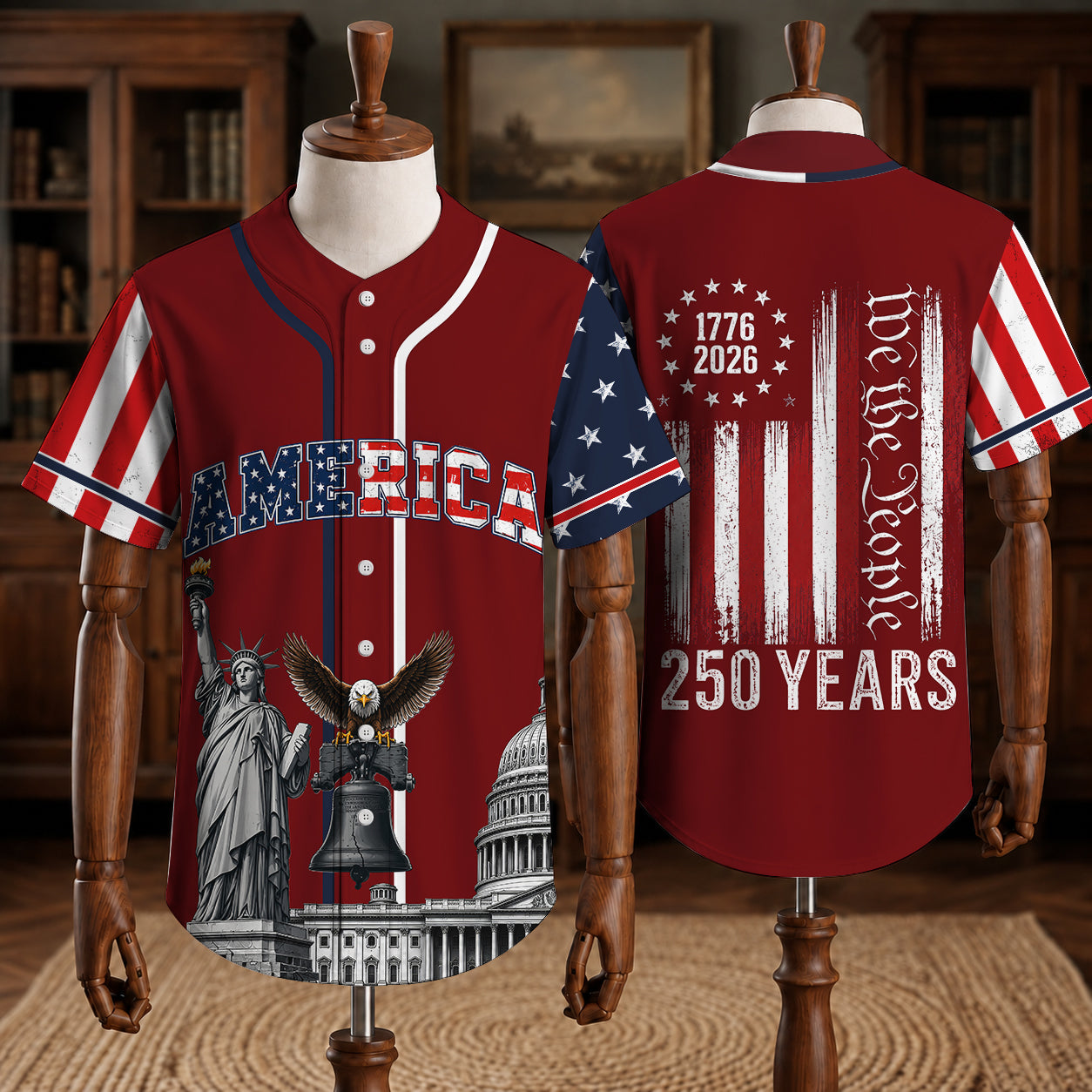 We The People America 250 Years - USA 250th Anniversary Baseball Jersey