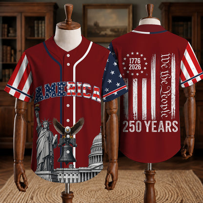 We The People America 250 Years - USA 250th Anniversary Baseball Jersey