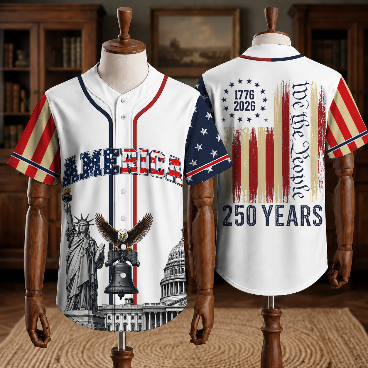 We The People America 250 Years - USA 250th Anniversary Baseball Jersey