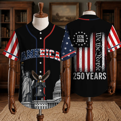 We The People America 250 Years - USA 250th Anniversary Baseball Jersey