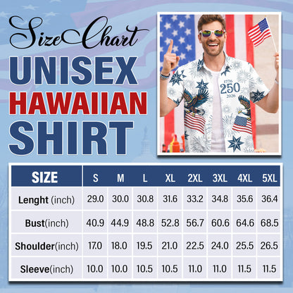 Navy Patriotic Eagle 250th Anniversary - USA Hawaiian Shirt