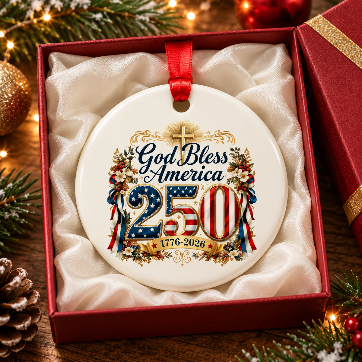 250 Anniversary Christmas Cerammic Ornament