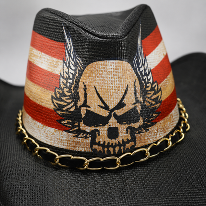 Skull Wing Western Style Unisex Cowboy Hat - USA 250th Anniversary Fedora Hat
