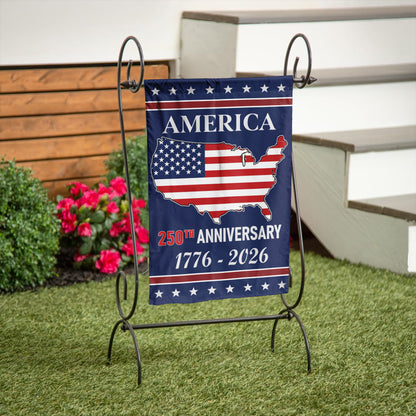 Eagle Design 250th American Flag 250th Anniversary Yard Flag – USA Map Design for 1776-2026