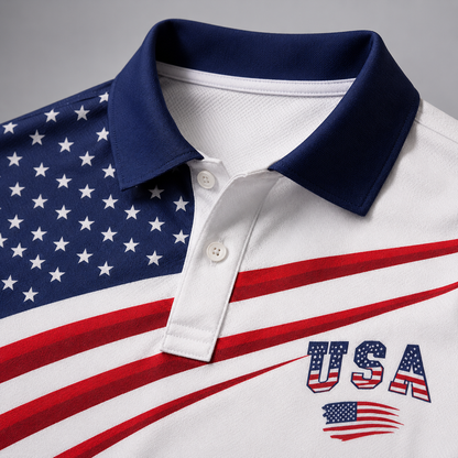 The Stars and Stripes Patriotic Golf 250th Anniversary Polo Shirt
