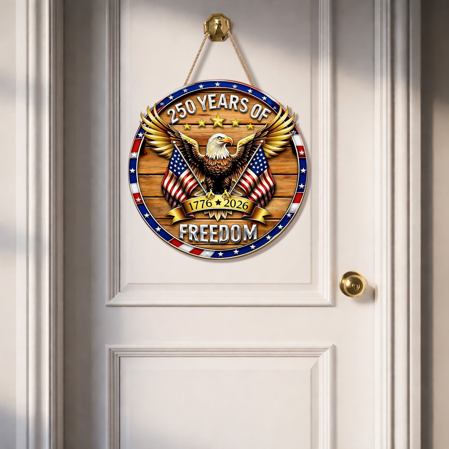 50th Anniversary Wood Sign Gift, American Eagle Patriotic Freedom Wall Decor
