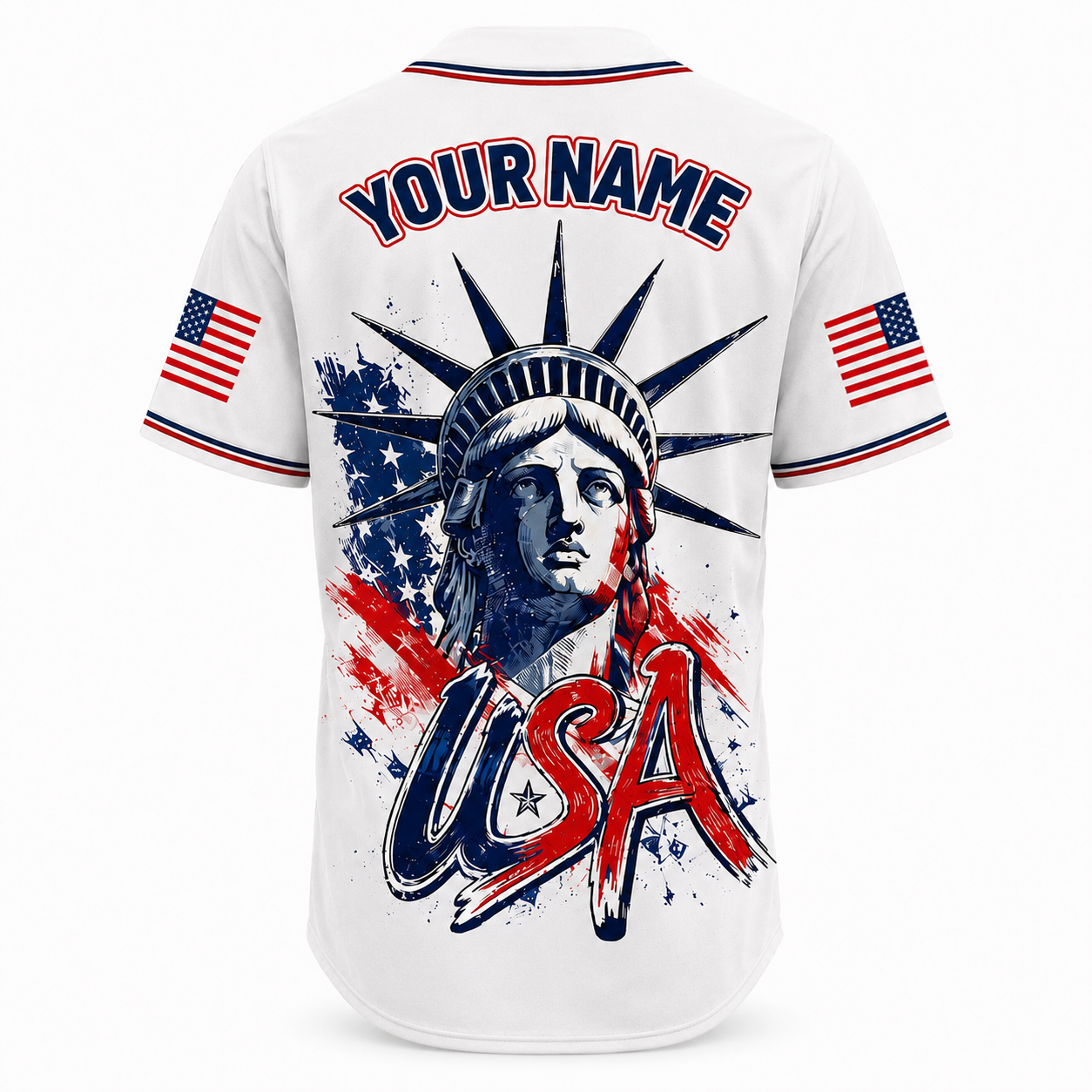 Personalized Liberty Statue Baseball Jersey - Patriotic USA Shirt