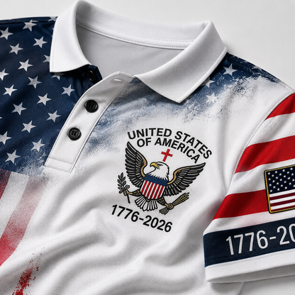 Patriotic Eagle 1776-2026 - USA 250th Anniversary Polo Shirt