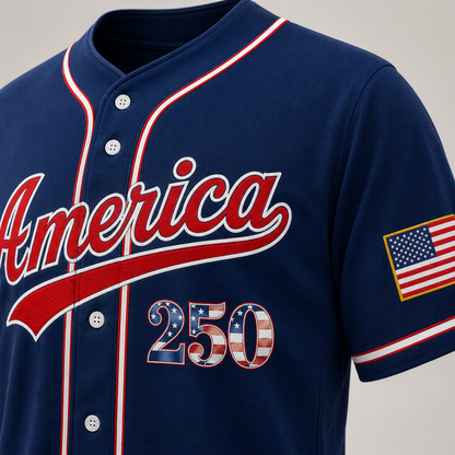 Personalized America 250 Years Patriotic - USA 250th Anniversary Baseball Jersey