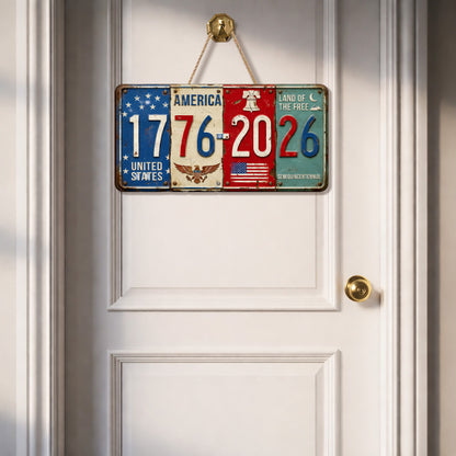250th Anniversary USA Wood Sign – Rustic American Flag, Eagle, and Liberty Bell, Gift for Patriots