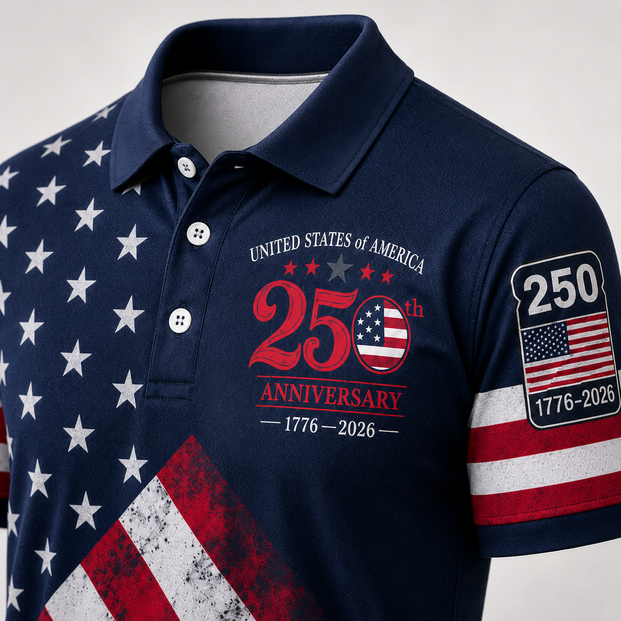 The United We Stand Patriotic Eagle - USA 250th Anniversary Polo Shirt