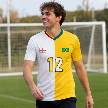Personalized Half & Half Argentina USA Split Soccer Jersey