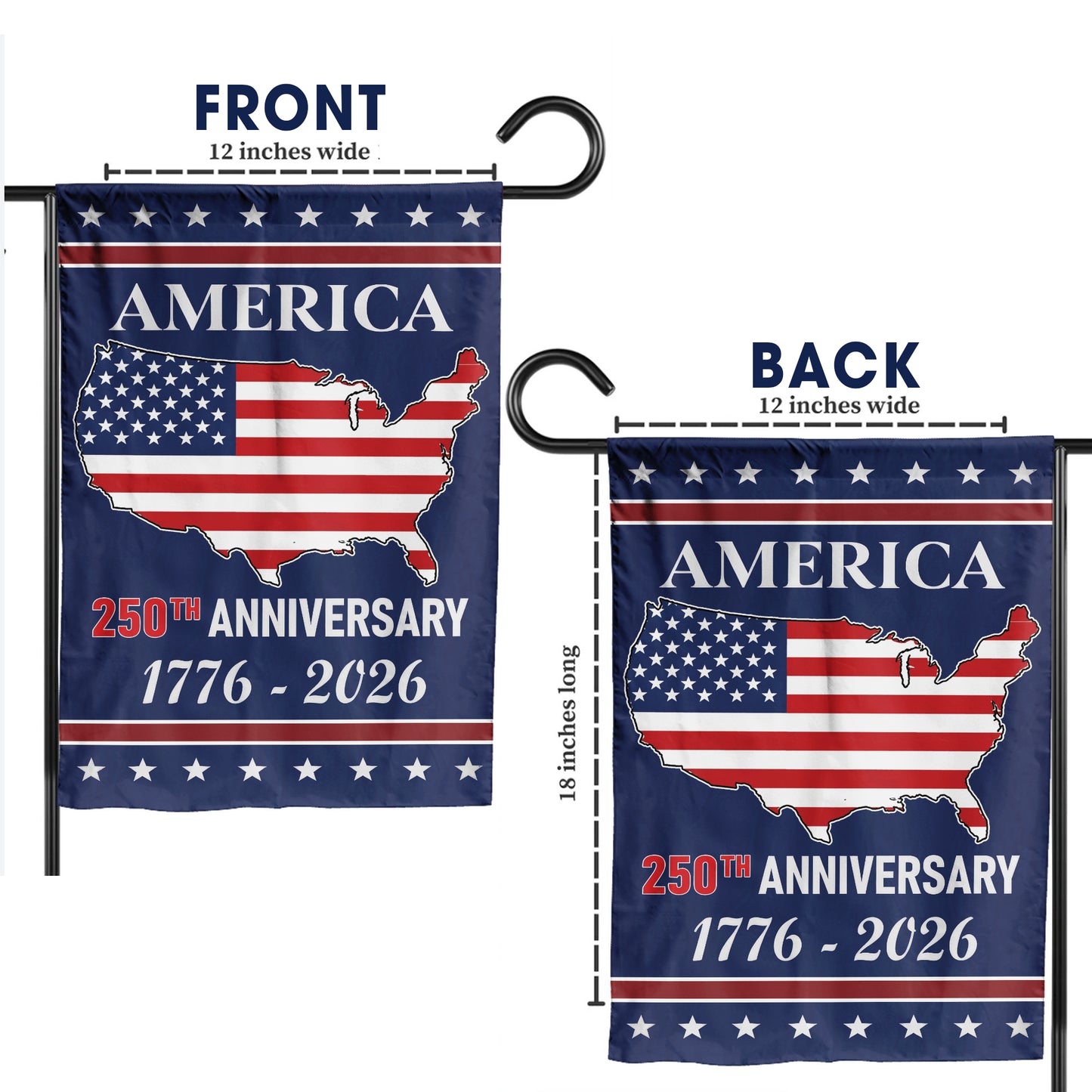 Eagle Design 250th American Flag 250th Anniversary Yard Flag – USA Map Design for 1776-2026