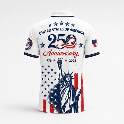 Patriotic Statue of Liberty 1776–2026 - USA 250th Anniversary Polo Shirt