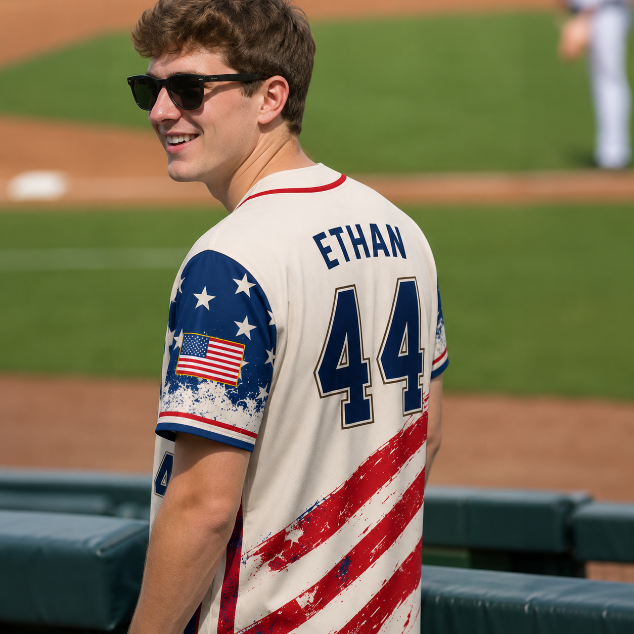 Personalized USA Flag Patriotic - USA 250th Anniversary Baseball Jersey