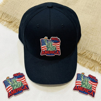 America 250th Anniversary Embroidered Patch Statue of Liberty Patriotic USA Flag Patch 1776-2026