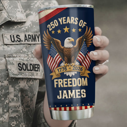 Personalized Patriotic Eagle Tumbler - 250th Anniversary USA Gift