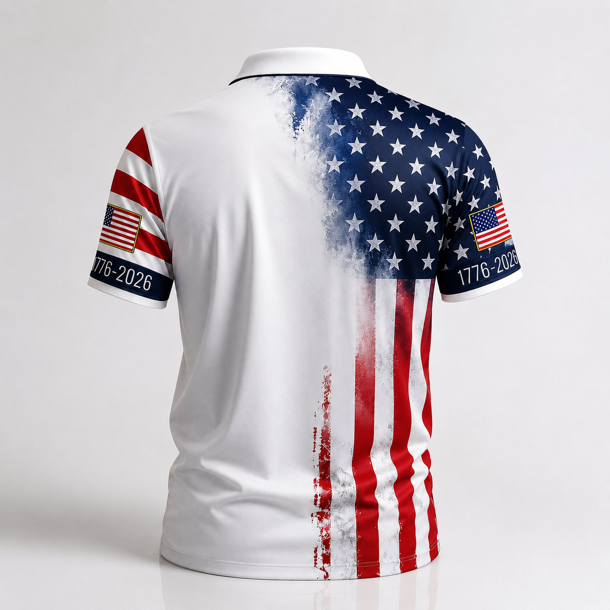 Patriotic USA Polo Shirt, Patriotic American Flag Eagle Golf Shirt