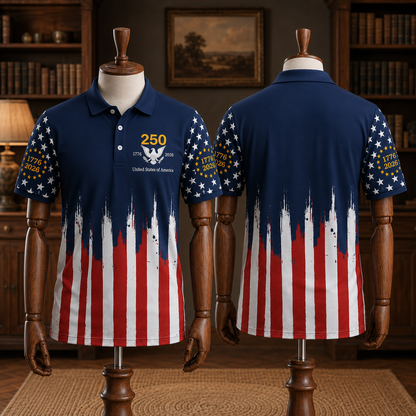 Patriotic Eagle 1776-2026 - USA 250th Anniversary Polo Shirt