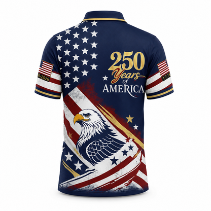 Patriotic Eagle 1776-2026 - USA 250th Anniversary Polo Shirt