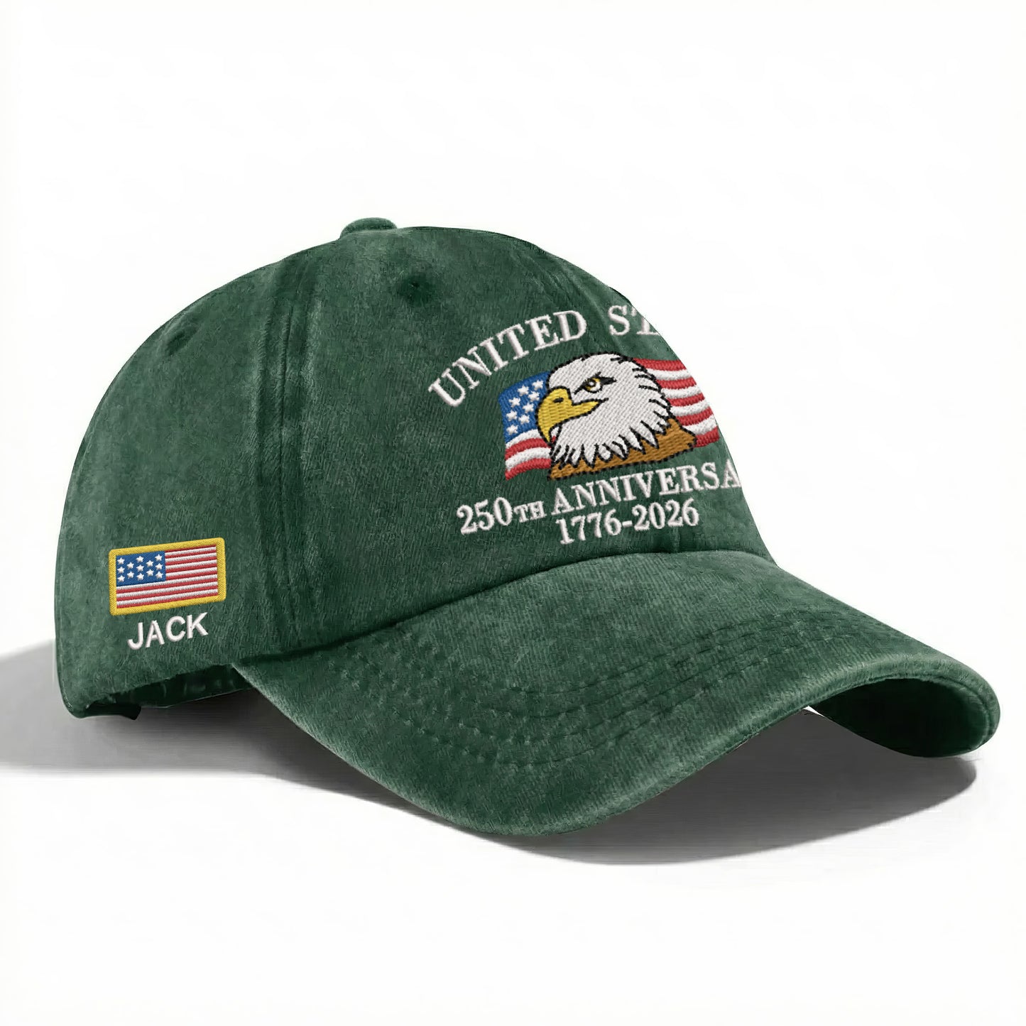 Custom Patriotic United States Embroidered Vintage Washed Baseball Cap | 250th Anniversary Hat
