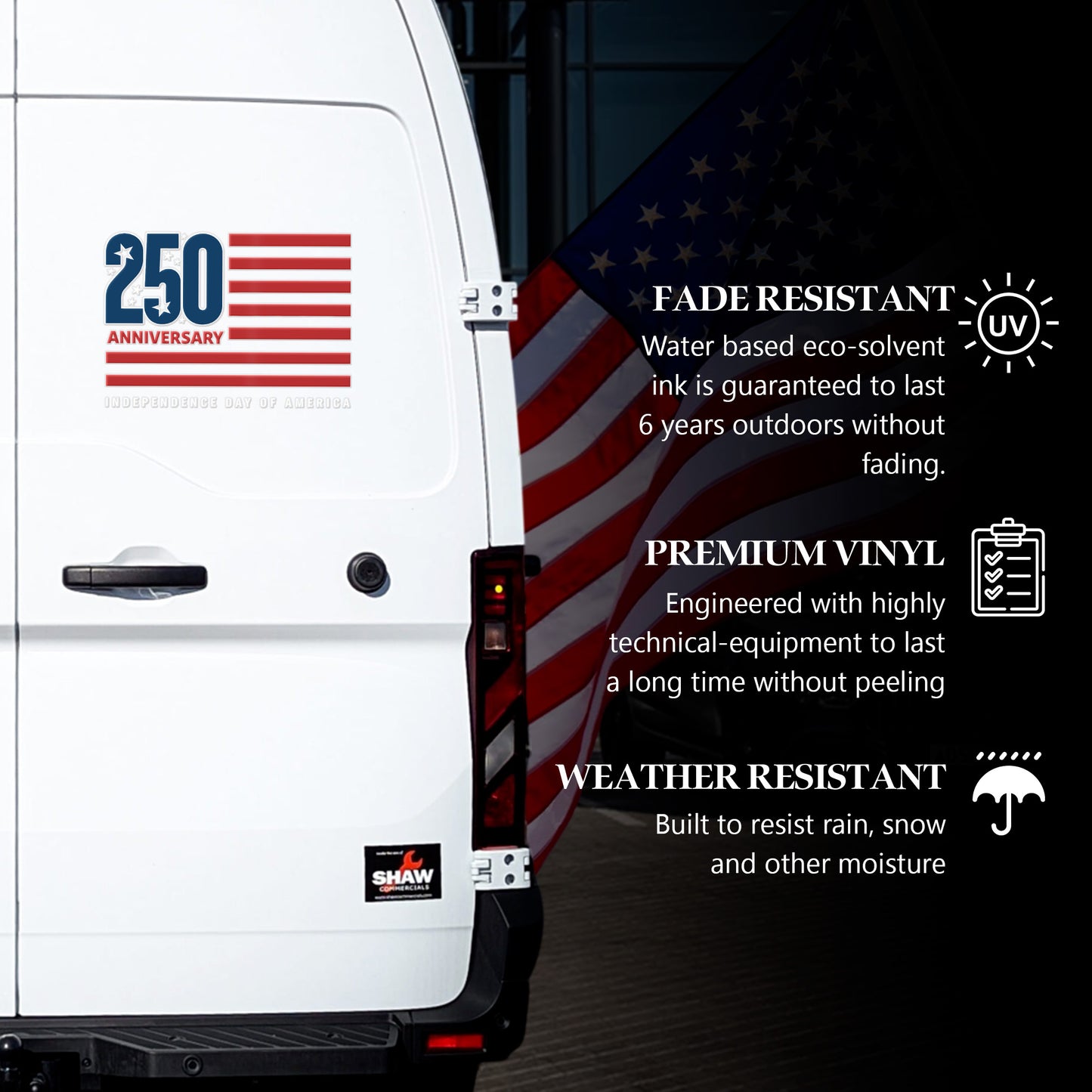 🔥 LIMITED TIME OFFER - Independence Day American Flag High Quality UV DTF 3D Decal