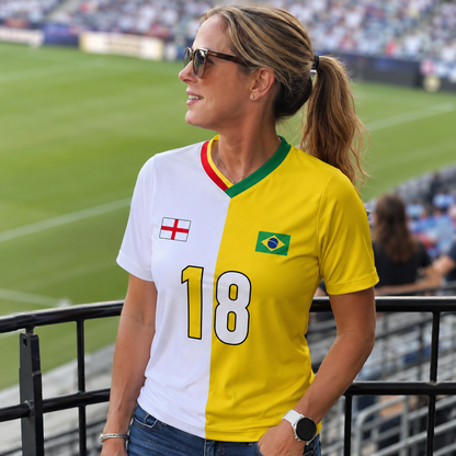 Personalized Half & Half Argentina USA Split Soccer Jersey