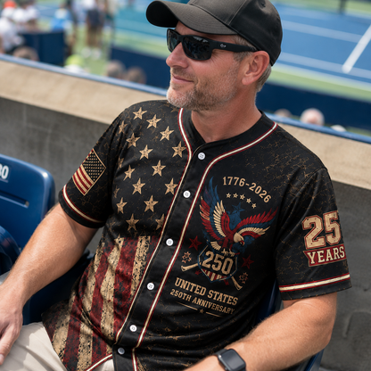 The Patriotic Eagle Vintage 1776-2026 - USA 250th Anniversary Baseball Jersey